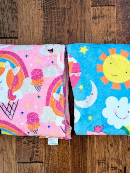 Other - Soft Cozy Round Throw Blankets for Baby Kids Girls Rainbows Unicorns 60 Inches